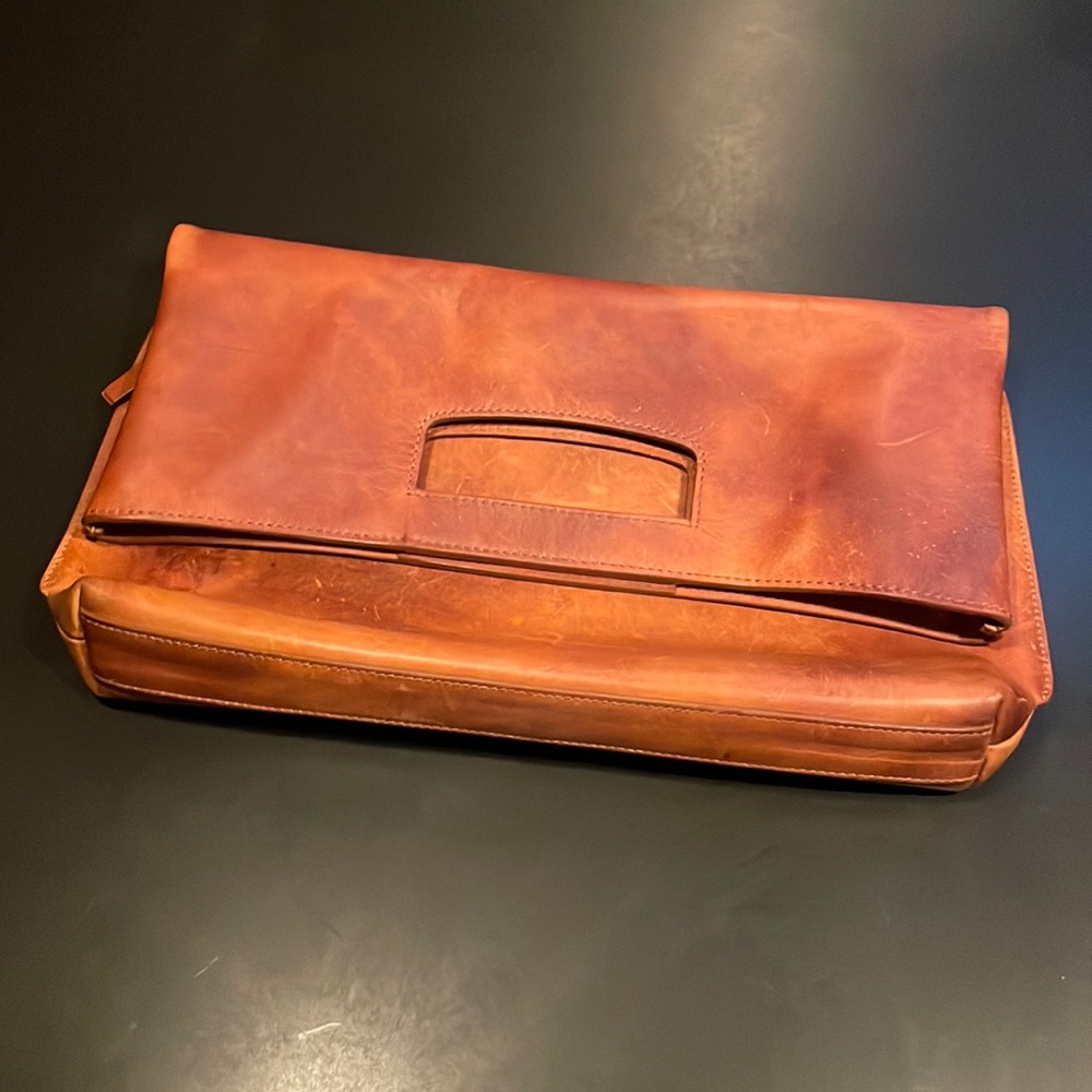 Maison Martin Margiela 100% Leather Large Fold Over Clutch / Purse Year 2015